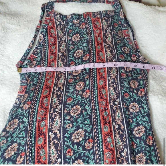 Lulus Kiss the Sky Halter Open Back Midi Dress Women's Size Medium Blue Red - Picture 6 of 7